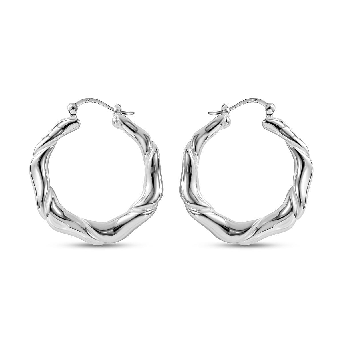 Sterling Silver Hoop Earrings, Silver Wt. 6.31 Gms