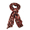 Tamsy Cotton Printed Scarf (Size 180x75 cm) - Red & Beige