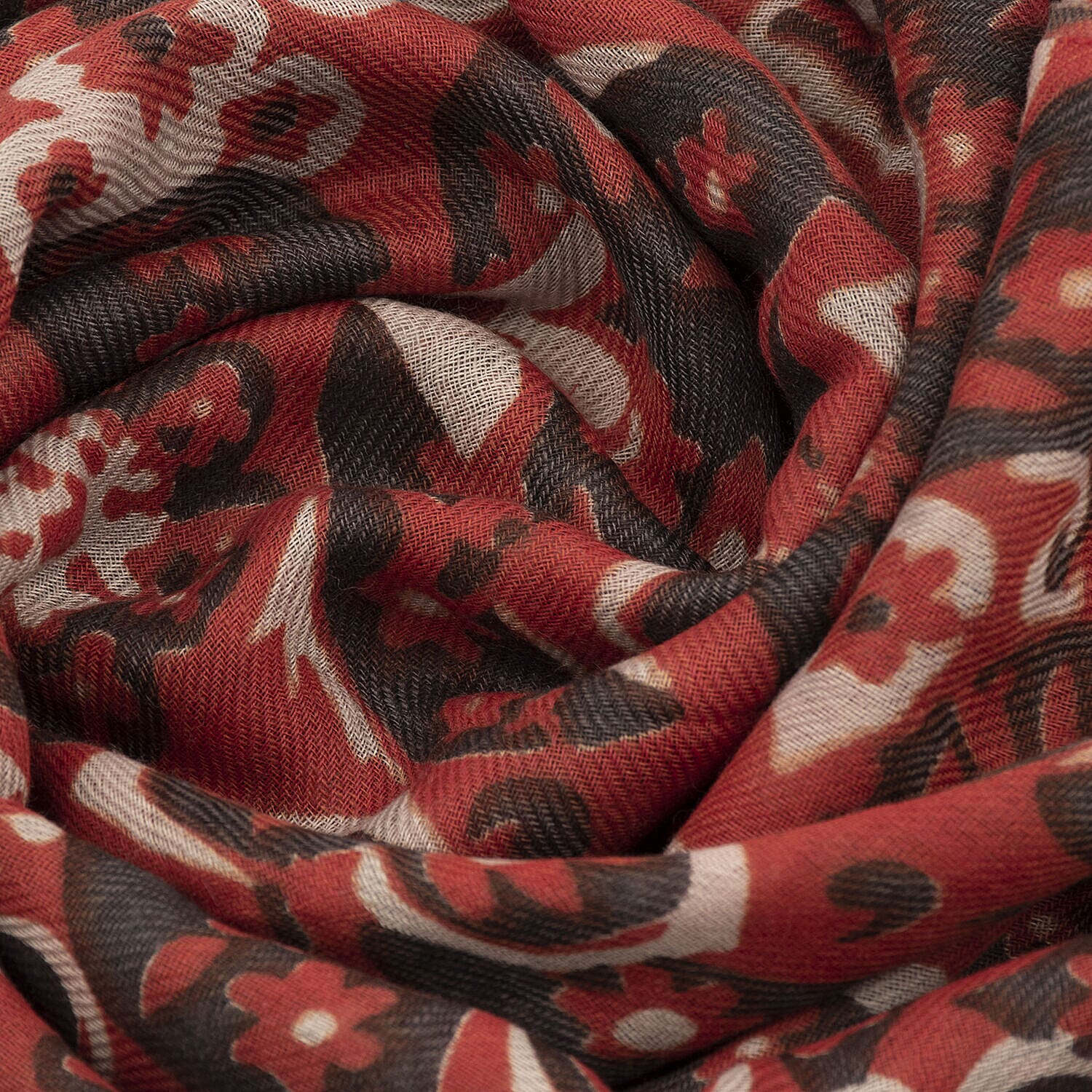 Tamsy Paisley Printed Scarf (Size 180x75 cm) - Red