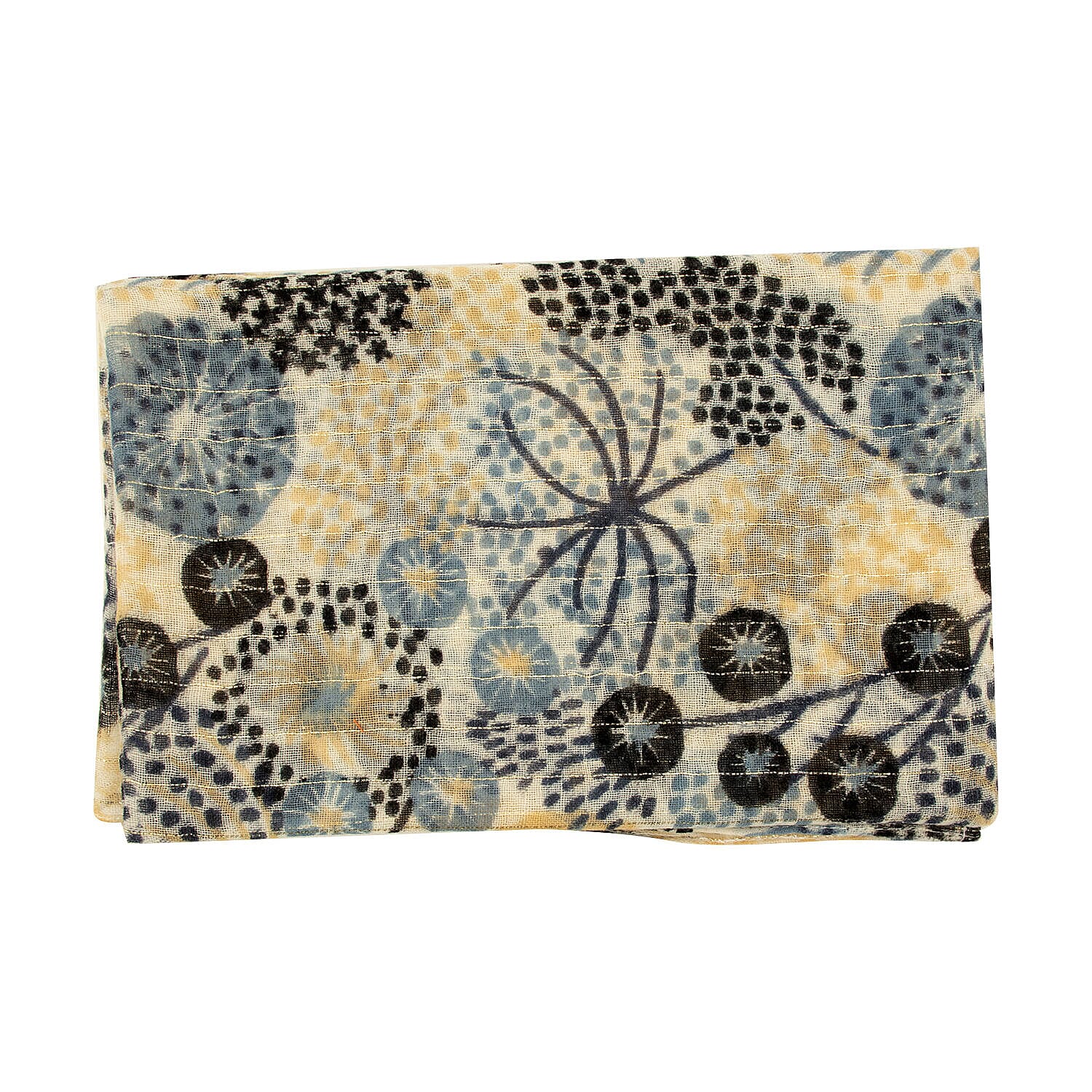 Tamsy Wool Printed Scarf (Size 180x70 cm) - Beige