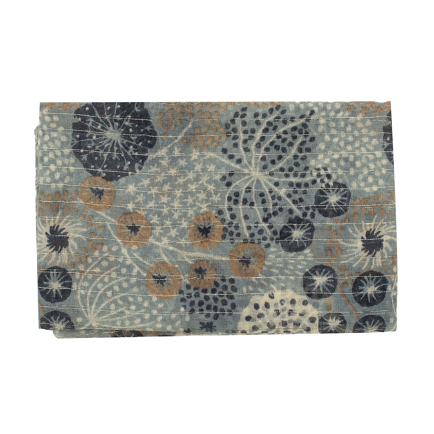 Tamsy Wool Printed Scarf (Size 180x75 cm) - Blue