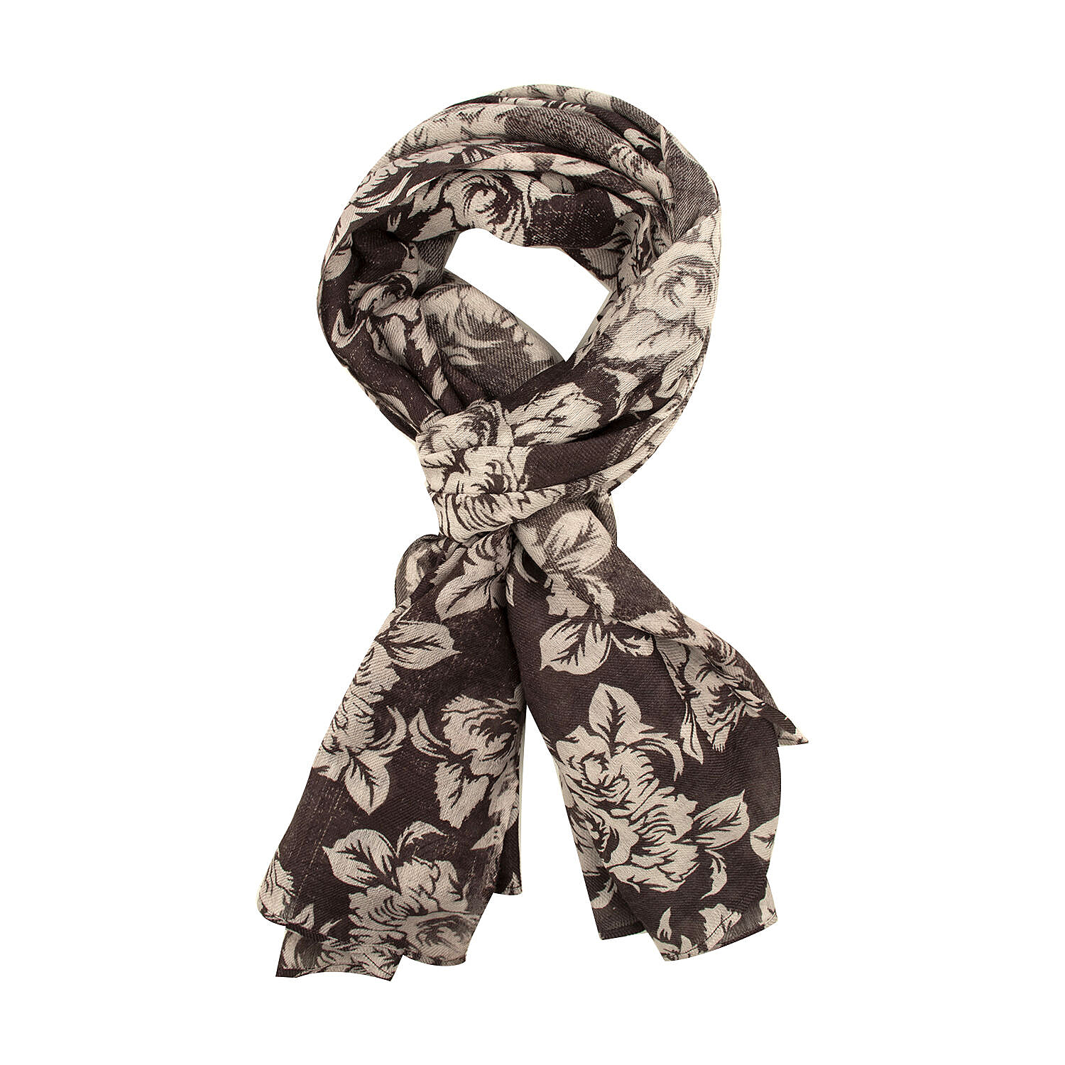 Tamsy-Cotton-Printed-Scarf-Size-180x75-cm-Brown-Beige