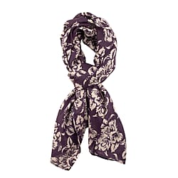 Tamsy Cotton Printed Scarf (Size 180x75 cm) - Red and Beige