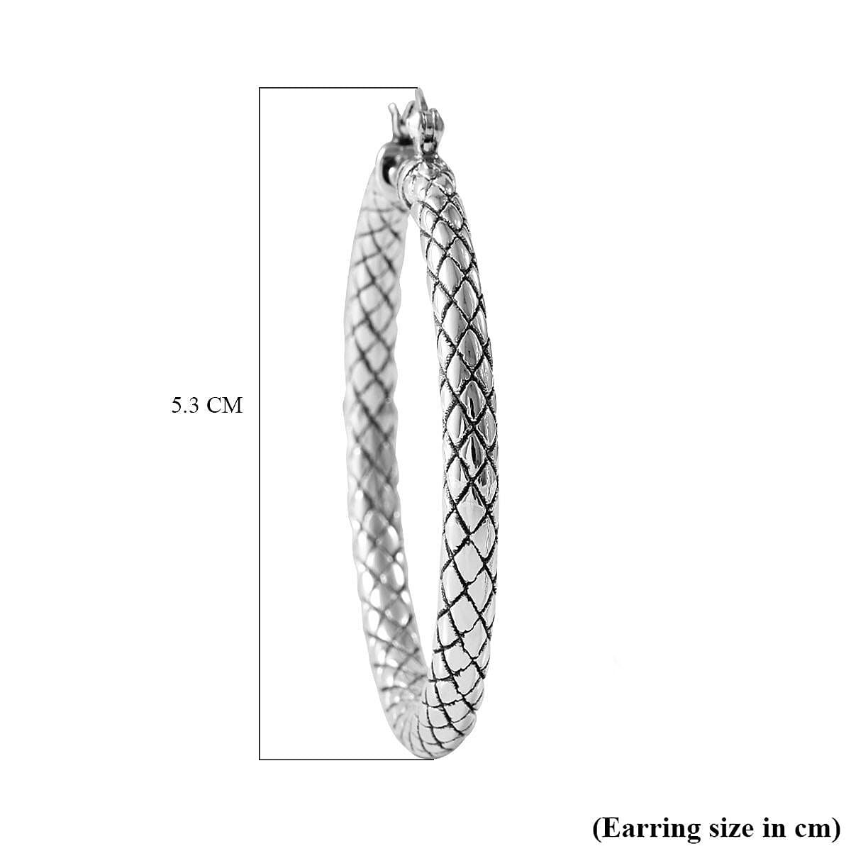 Sterling Silver Hoop Earrings (With Clasp), Silver Wt. 6.50 Gms