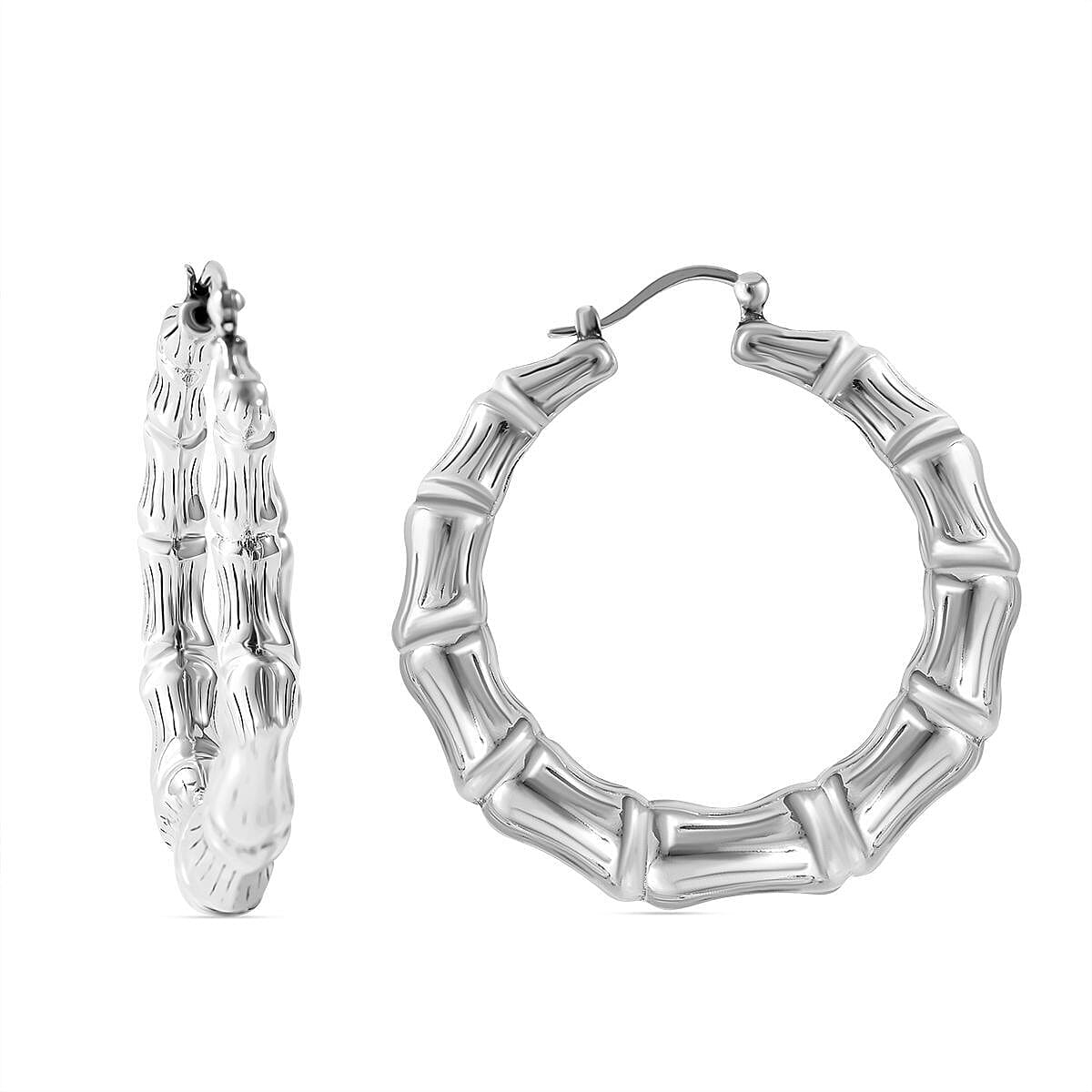 Sterling Silver Hoop Earrings, Silver Wt. 13.00 Gms