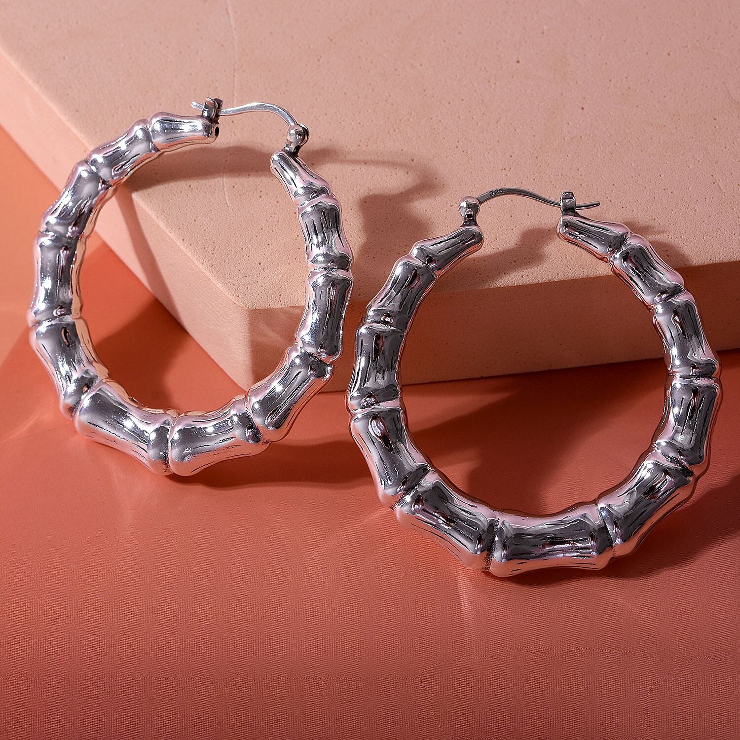 Sterling Silver Hoop Earrings, Silver Wt. 13.00 Gms