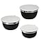 Set of 3 - Stainless Steel Bowl - Black