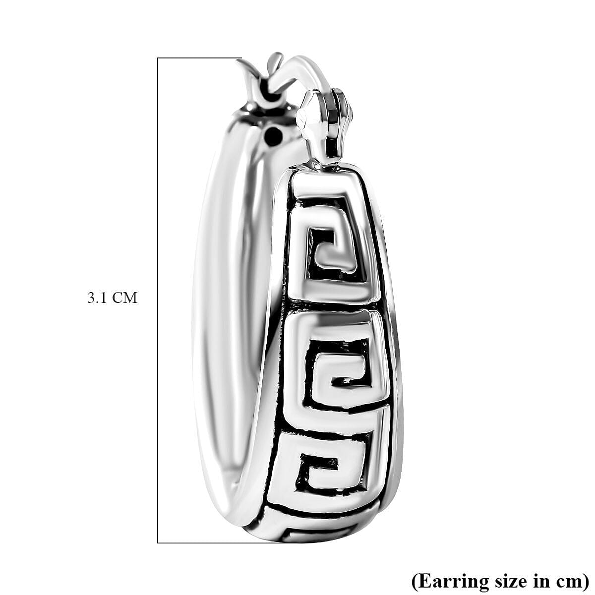 Sterling Silver Greek Key Earrings (With Clasp), Silver Wt. 5.00 Gms