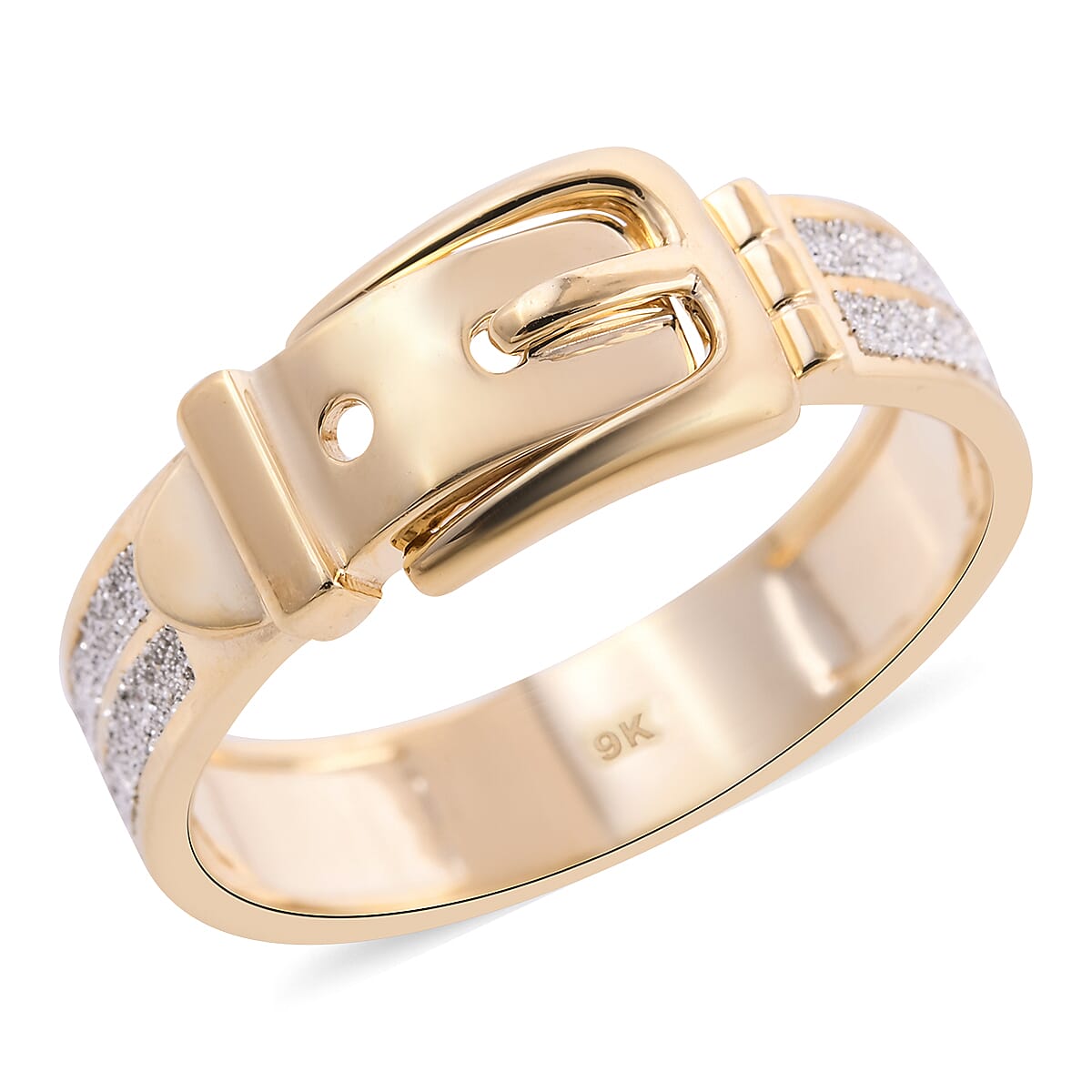 Hatton Garden Close Out Deal- 9K Yellow Gold Buckle Ring - 3.36Gms