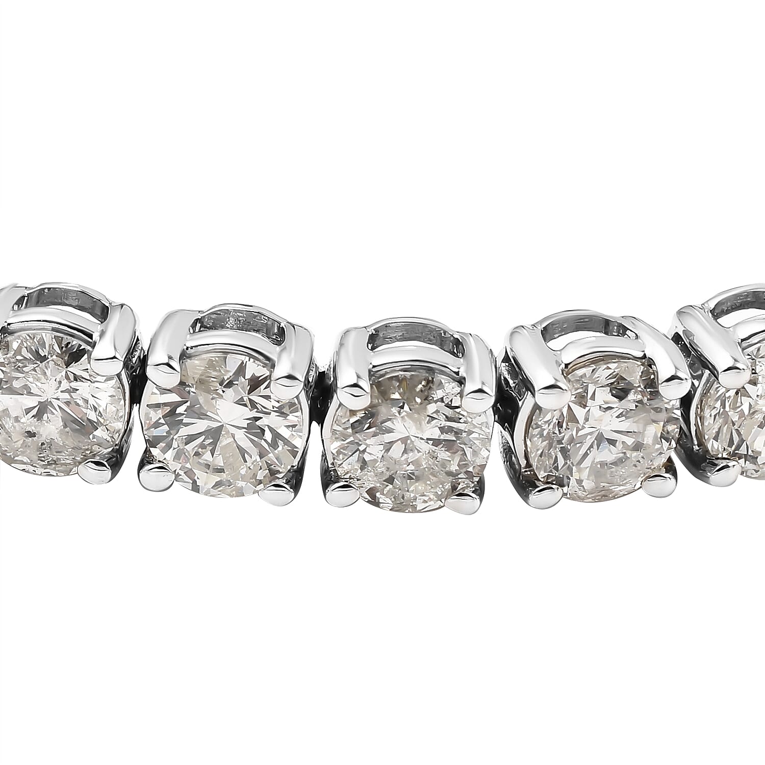 NY Close Out Deal- 14K White Gold Certified Diamond (I1-G-H) Tennis Bracelet (Size 7) 12.00 Ct, Gold Wt 14.50 Gms