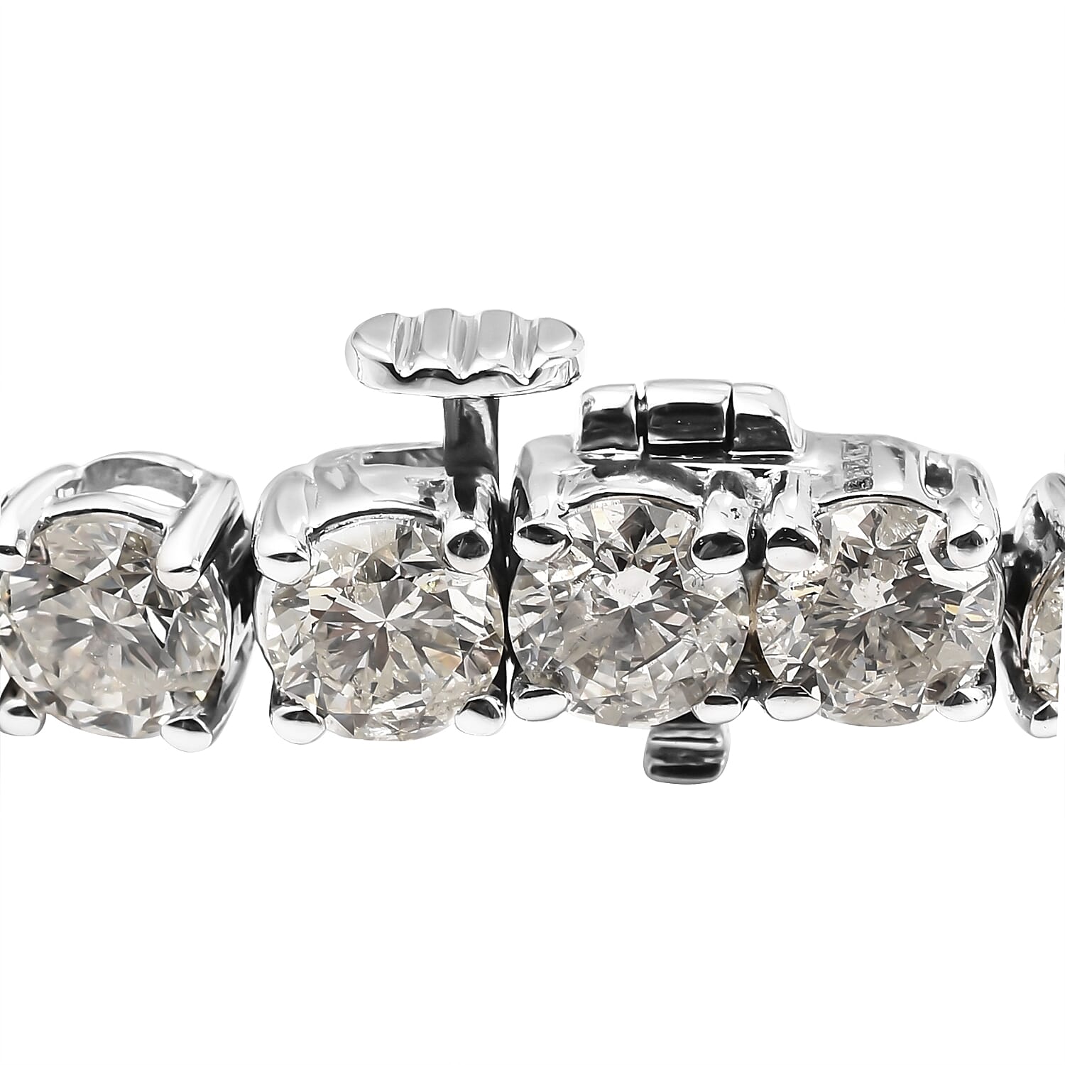 NY Close Out Deal- 14K White Gold Certified Diamond (I1-G-H) Tennis Bracelet (Size 7) 12.00 Ct, Gold Wt 14.50 Gms