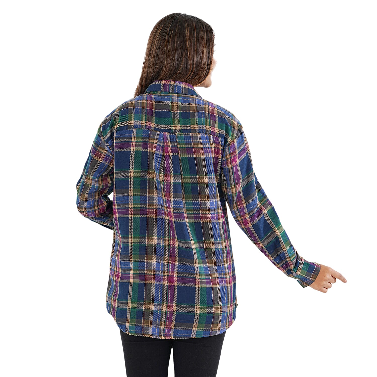 TAMSY 100% Viscose Check Shirt (Size M) - Multi