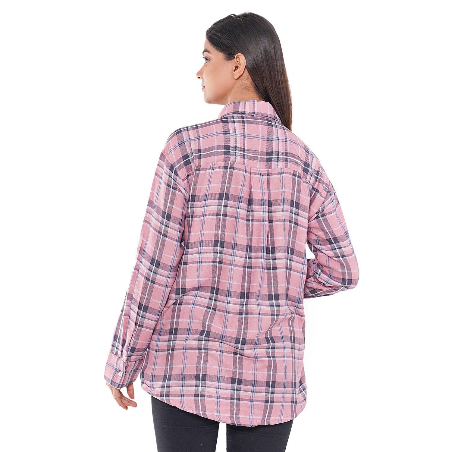 TAMSY VISCOSE Check Shirt - Blue