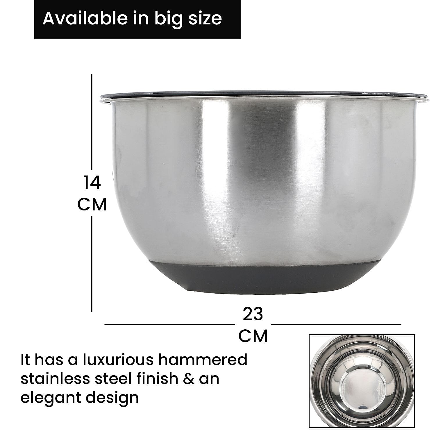 Splash Bowl with Antiskid Base with 3 Graters (Size 20x16 cm) - Silver Splash Bowl with Antiskid Base with 3 Graters (Size 20x16 cm) - Silver
