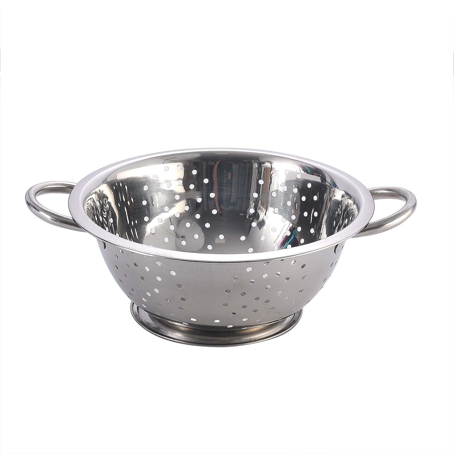 Set of 27 Stainless Steel Kitchen Utensils (Incl. Deep Colander Splash Bowl with 3 Graters Bowl with Lid, Measuring Cup & Spoon, Prep Bowl with Lid & Whisk)