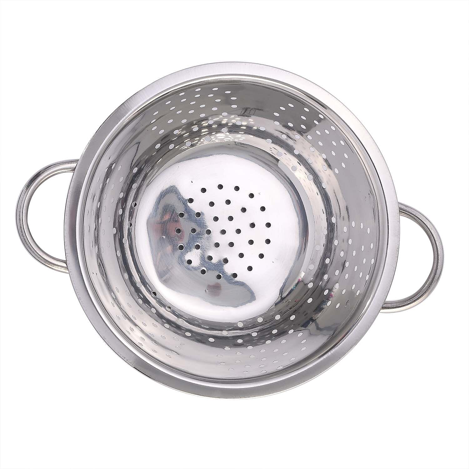 Set of 27 Stainless Steel Kitchen Utensils (Incl. Deep Colander Splash Bowl with 3 Graters Bowl with Lid, Measuring Cup & Spoon, Prep Bowl with Lid & Whisk)