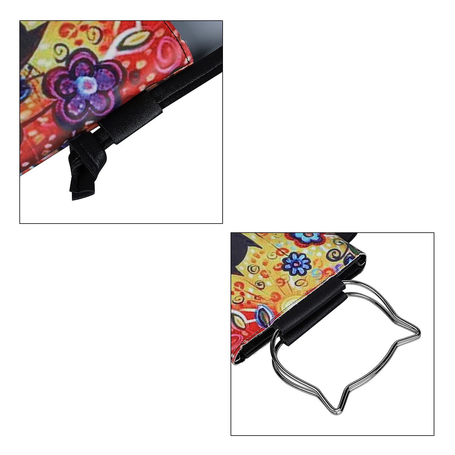 Stylish Cats Pattern Crossbody Bag with Cat-Shaped Handle Drop - Yellow