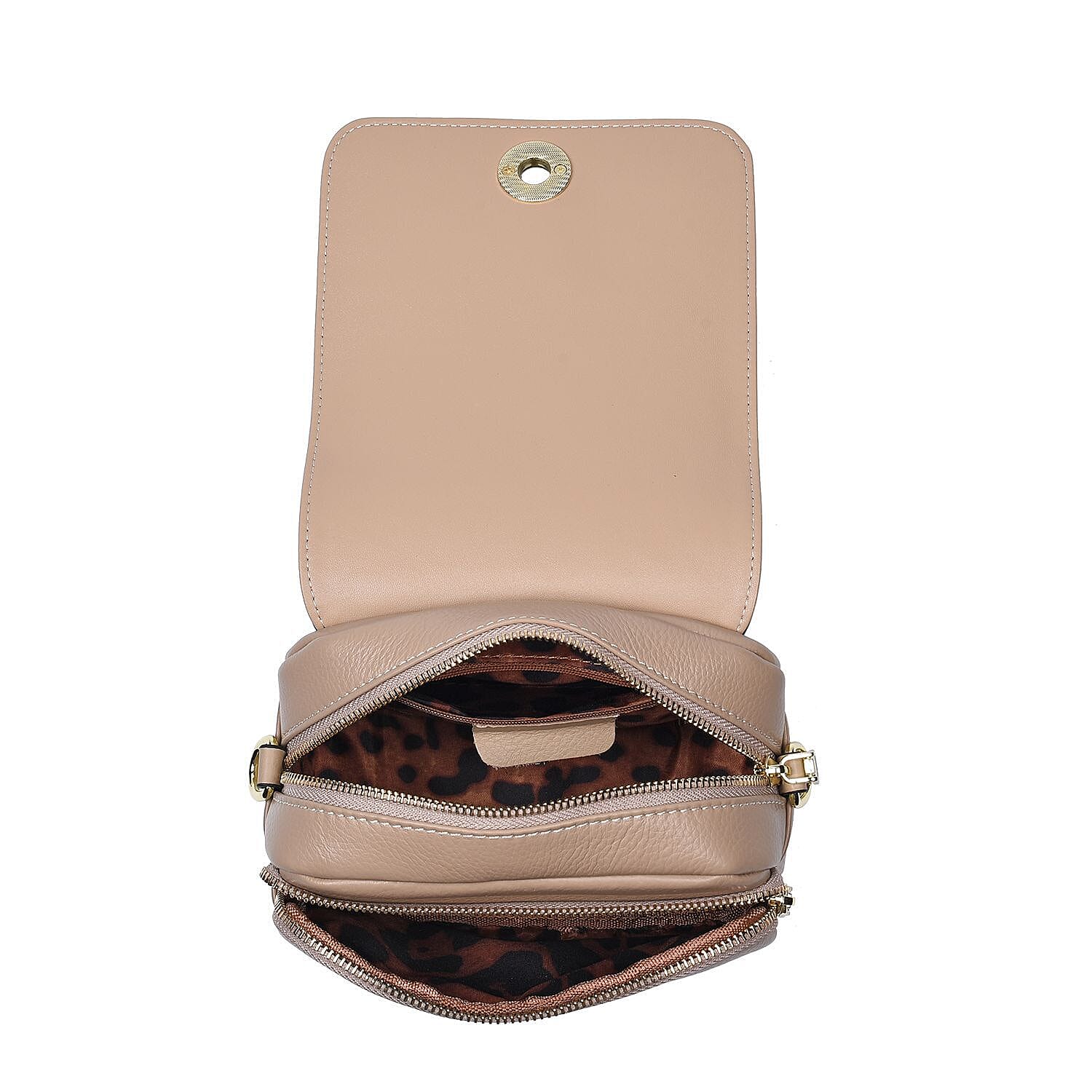 Sencilez Of Barcelona 100% Genuine Leather Snake Pattern Handbag with Shoulder Strap - Beige, Black & Off-White