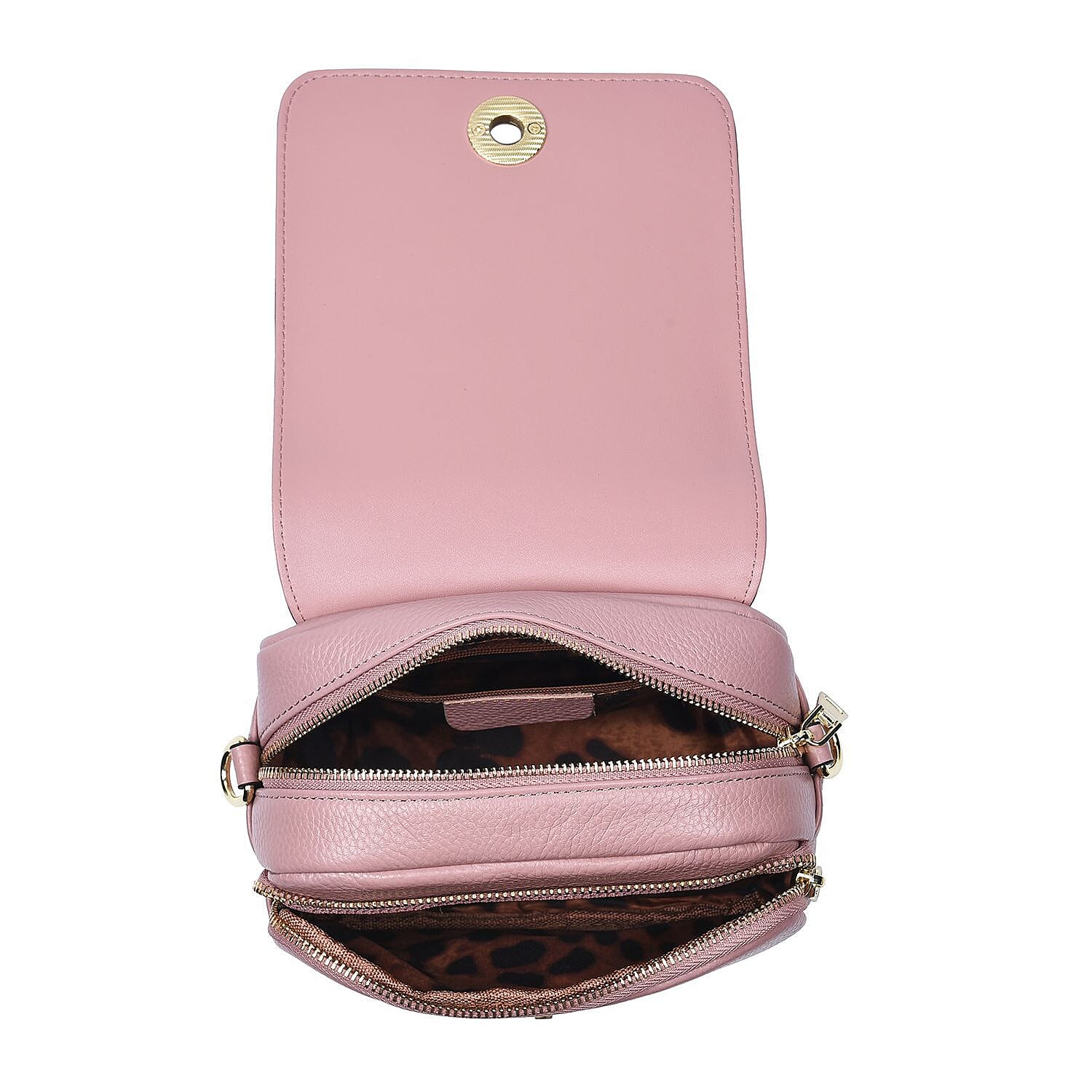 Sencilez Of Barcelona 100% Genuine Leather Snake Pattern Handbag with Shoulder Strap - Pink