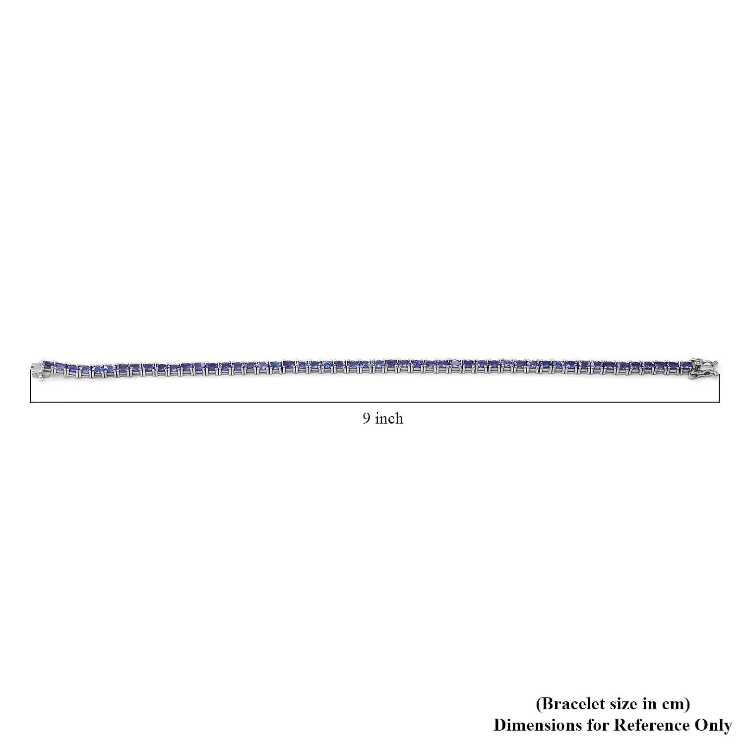 Tanzanite Bracelet (Size 6.5) in Rhodium Overlay Sterling Silver 5.85 Ct, Silver Wt. 8.00 Gms