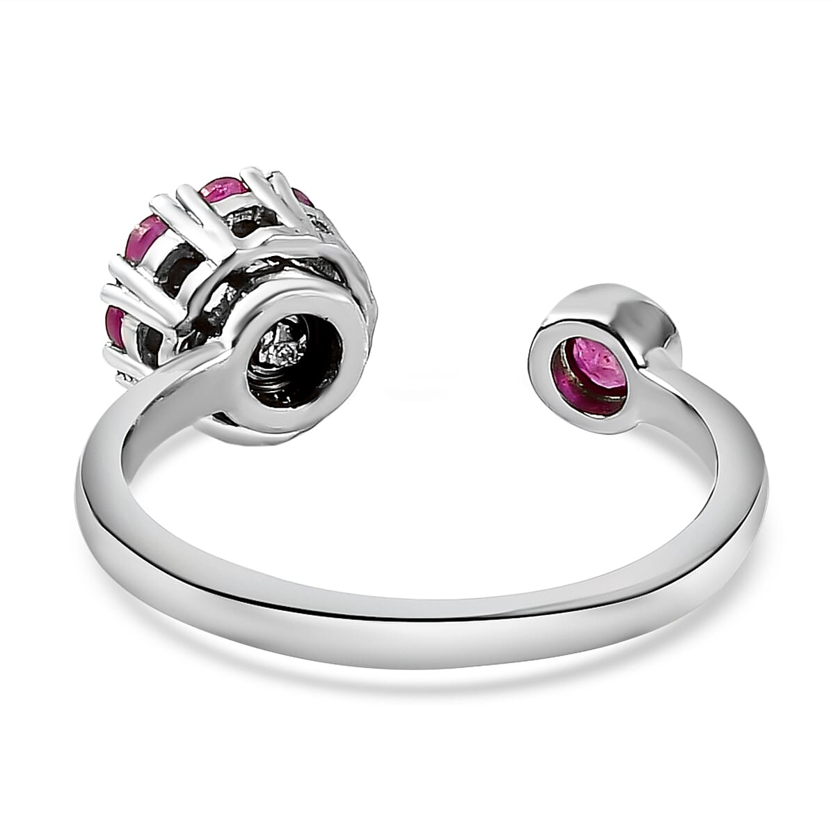 African Ruby (FF) Ring in Platinum Overlay Sterling Silver 1.12 Ct.