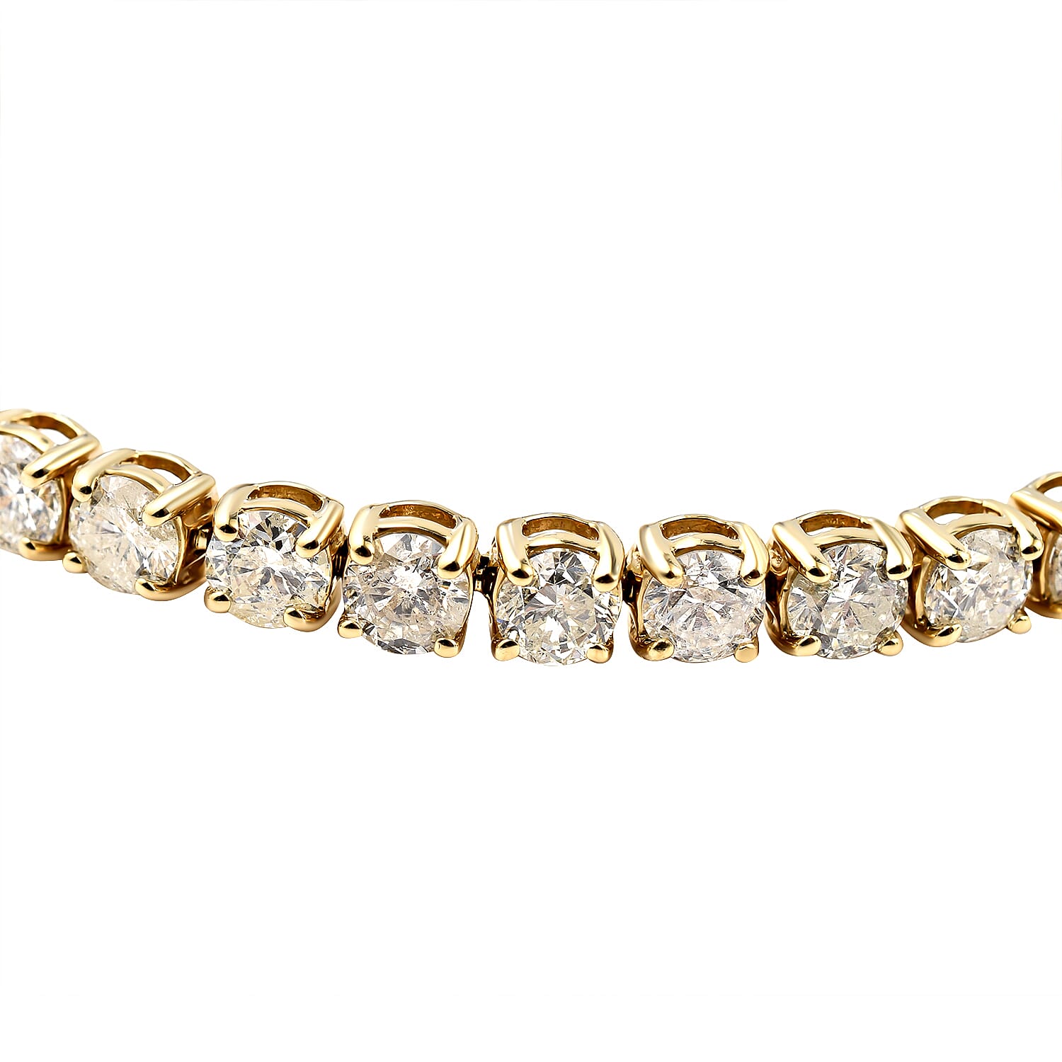 NY Close Out - 14K Yellow Gold  Certified Diamond (I1/G-H) Bracelet (Size 7) 12.00 Ct.