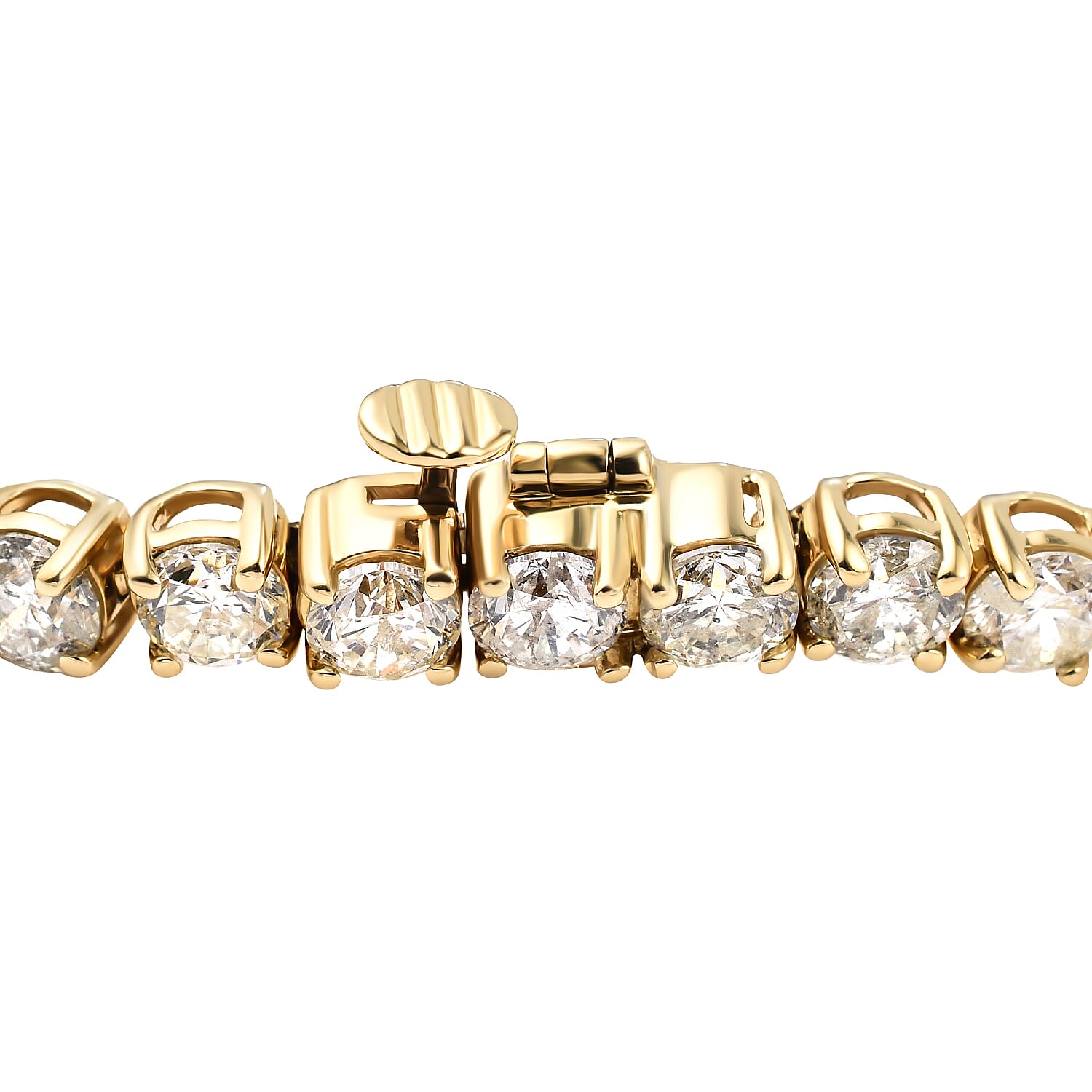 NY Close Out - 14K Yellow Gold  Certified Diamond (I1/G-H) Bracelet (Size 7) 12.00 Ct.