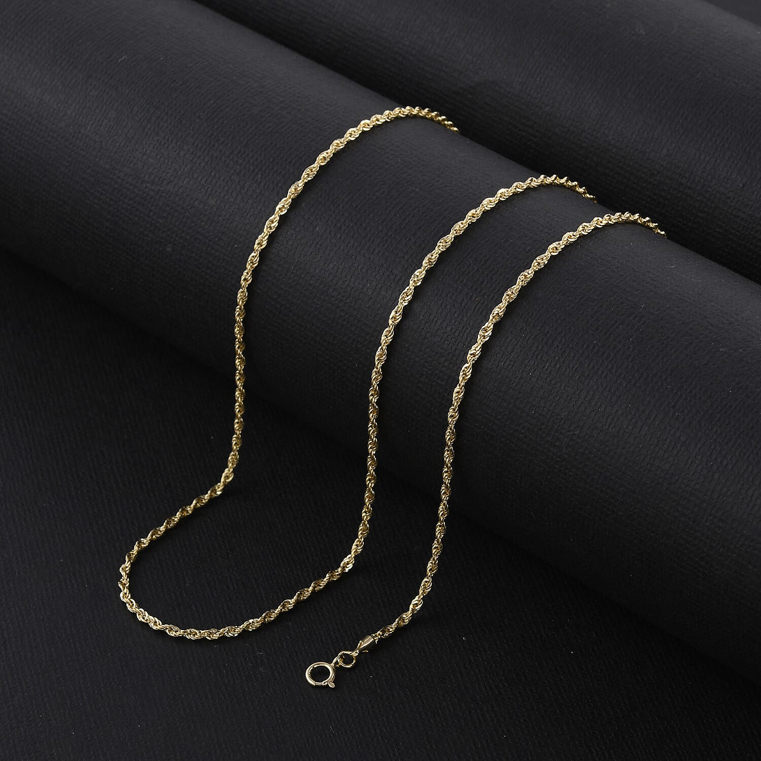 One Time Close Out Deal - Italian Made - 18K Yellow Gold Rope Necklace (Size 18) with Spring Ring Clasp