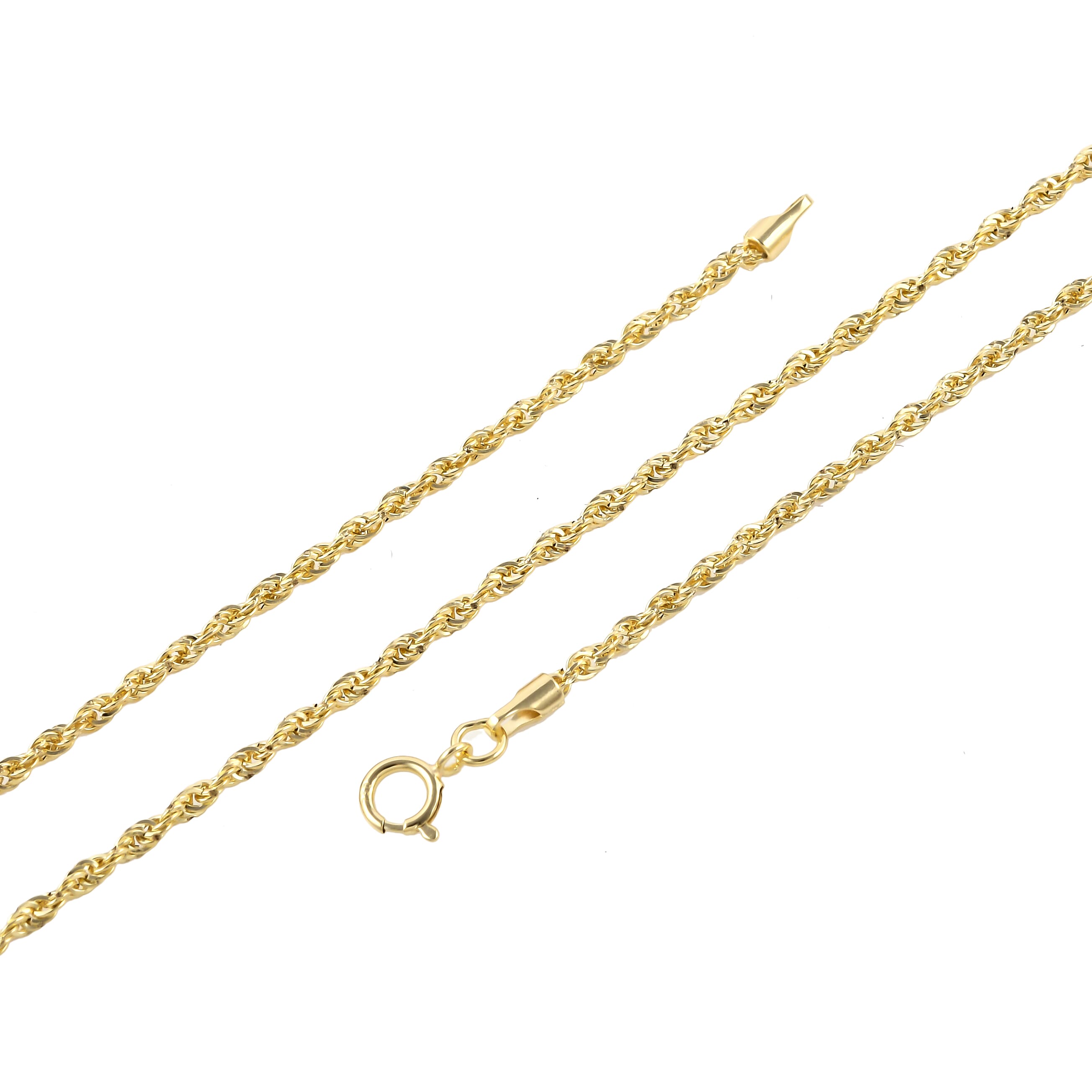 One Time Close Out Deal - Italian Made - 18K Yellow Gold Rope Necklace (Size 18) with Spring Ring Clasp