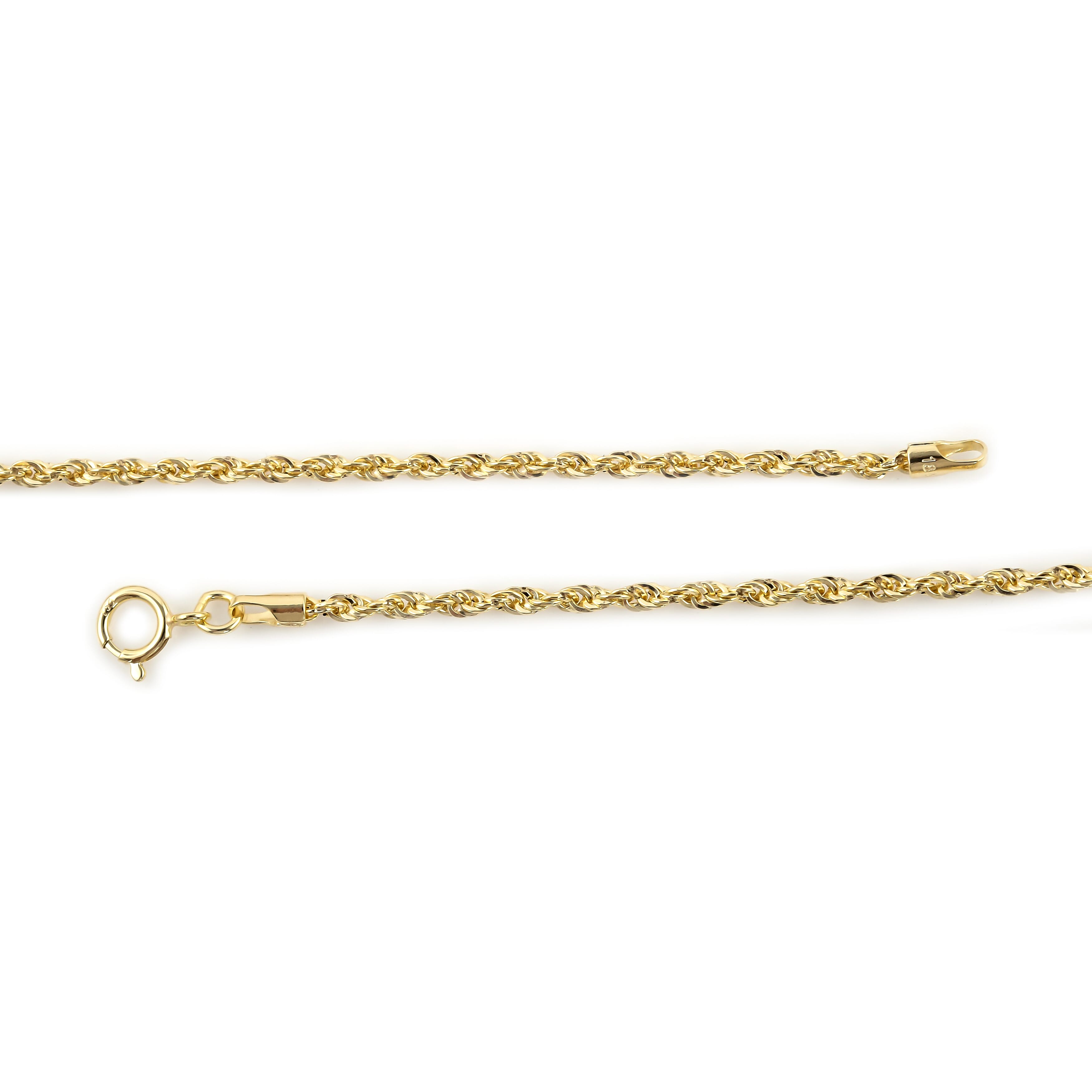 One Time Close Out Deal - Italian Made - 18K Yellow Gold Rope Necklace (Size 18) with Spring Ring Clasp