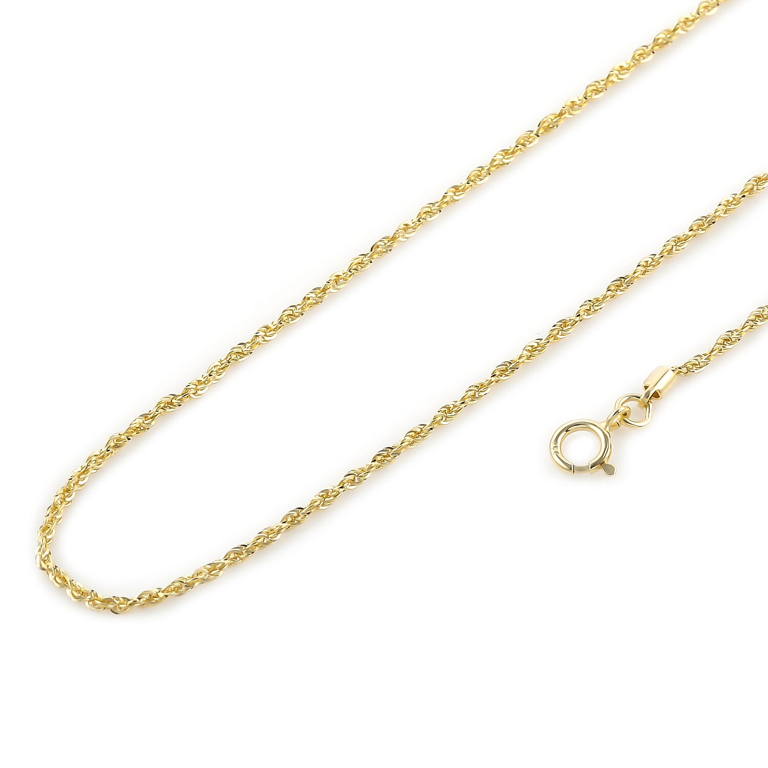 18K Yellow Gold Rope Necklace With Spring Clasp (Size - 20)