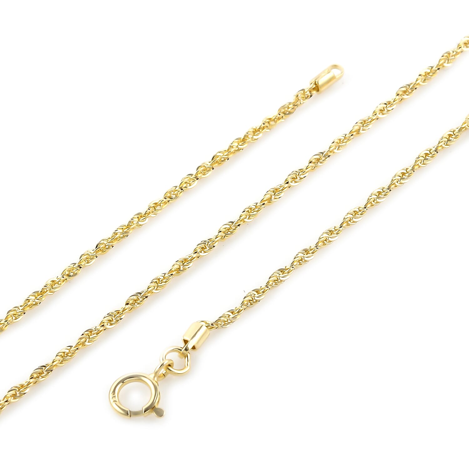 18K Yellow Gold Rope Necklace With Spring Clasp (Size - 20)