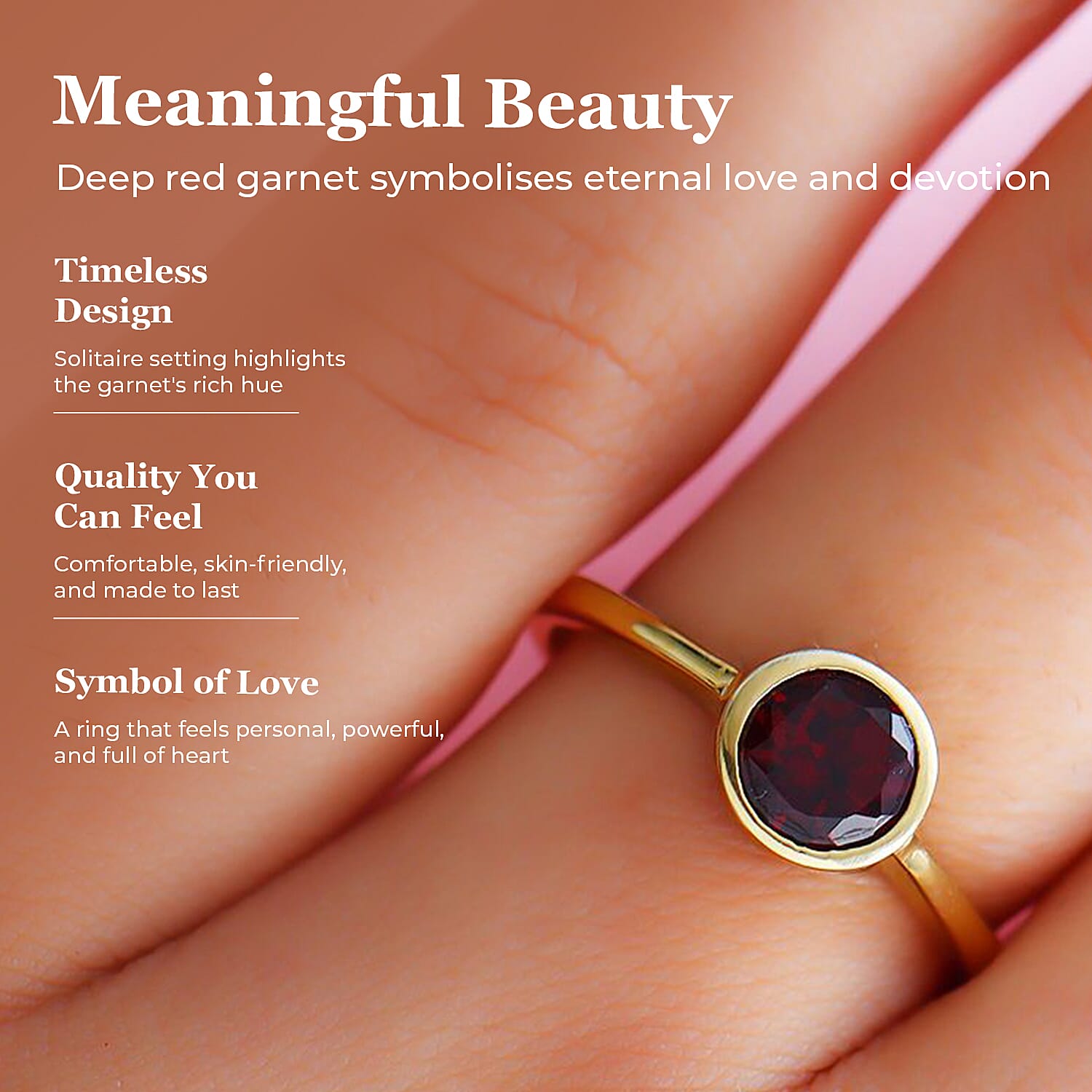 Solitaire Ring in 18K Yellow Gold Vermeil Overlay Sterling Silver