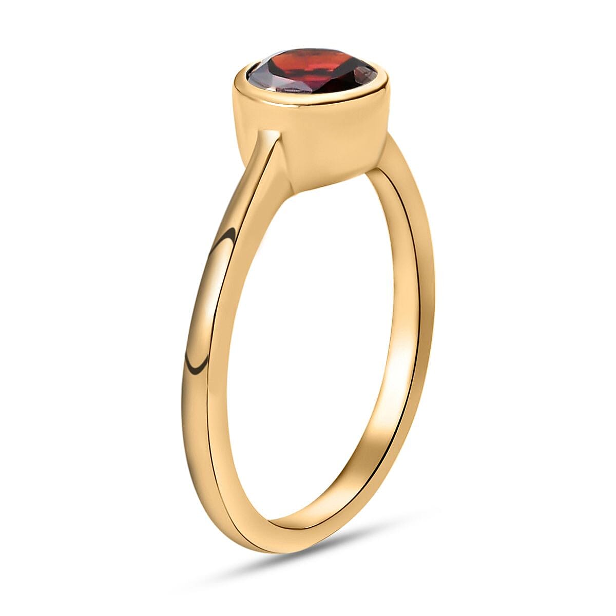 Solitaire Ring in 18K Yellow Gold Vermeil Overlay Sterling Silver