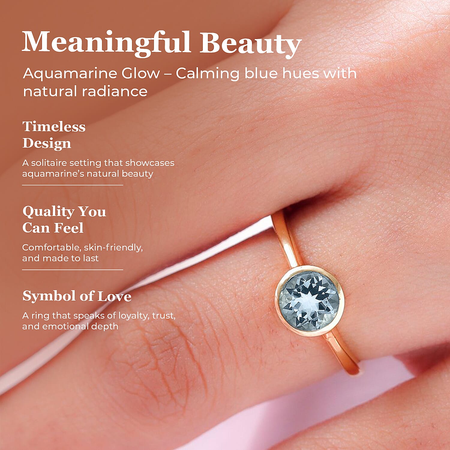 Solitaire Ring in 18K Yellow Gold Vermeil Overlay Sterling Silver