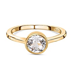 Solitaire Ring in 18K Yellow Gold Vermeil Overlay Sterling Silver