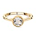 Solitaire Ring in 18K Yellow Gold Vermeil Overlay Sterling Silver