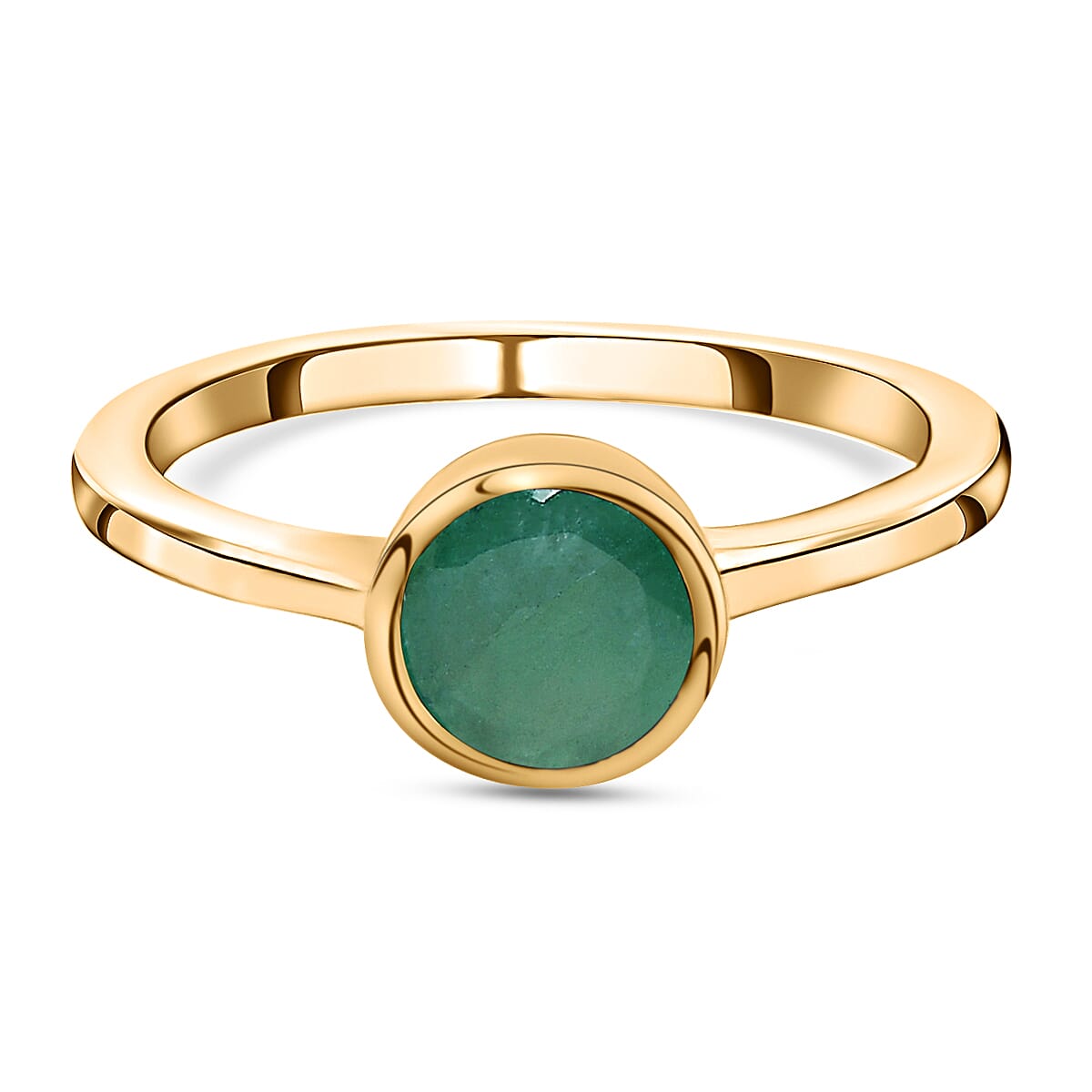 Solitaire Ring in 18K Yellow Gold Vermeil Overlay Sterling Silver