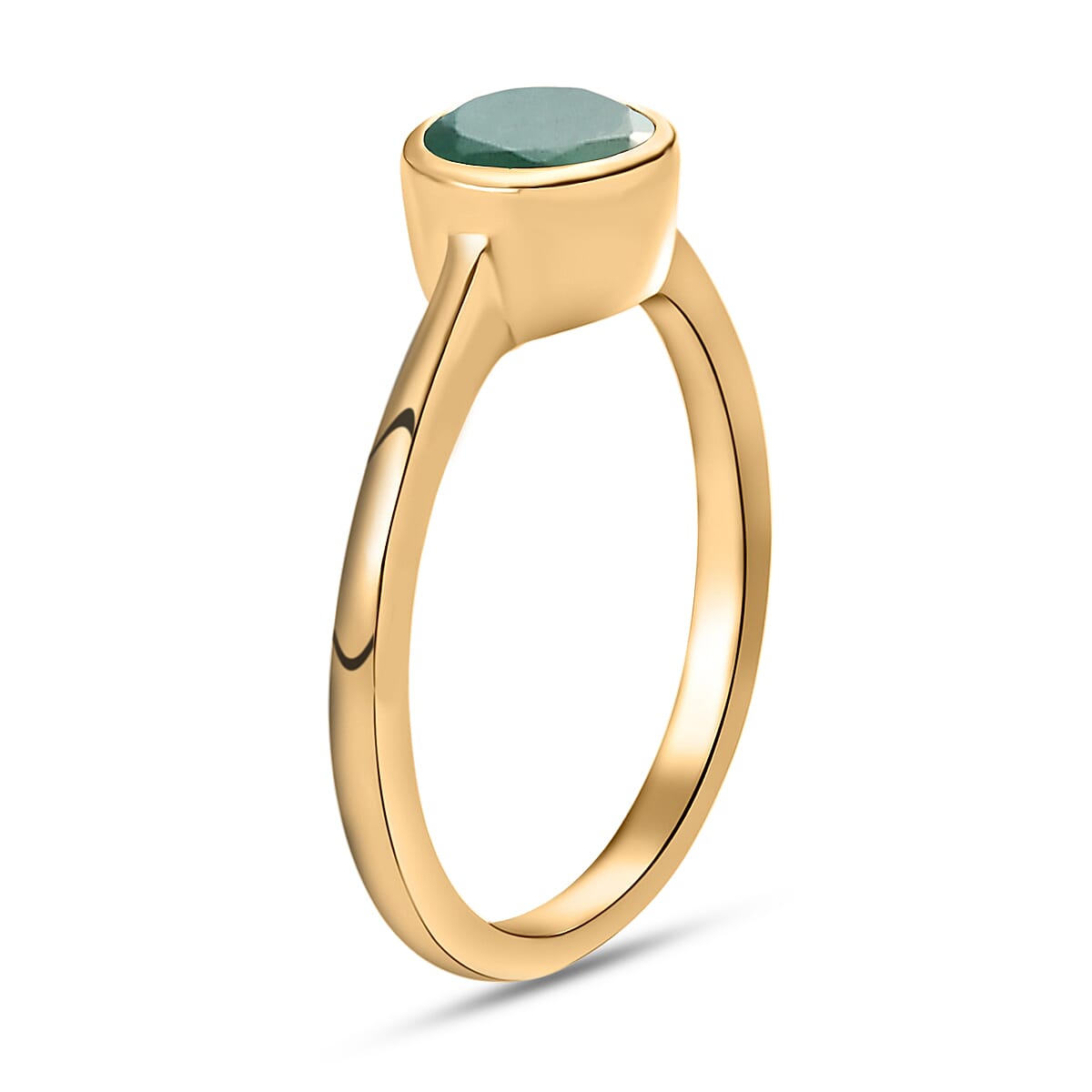 Solitaire Ring in 18K Yellow Gold Vermeil Overlay Sterling Silver