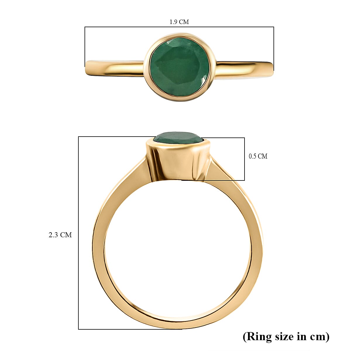 Solitaire Ring in 18K Yellow Gold Vermeil Overlay Sterling Silver