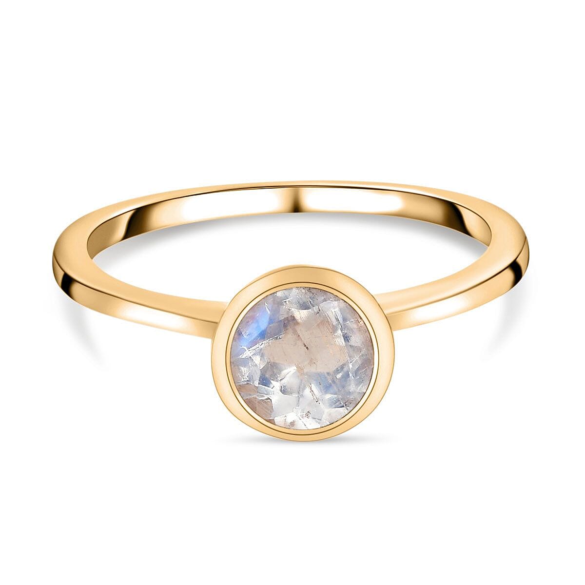 Solitaire Ring in 18K Yellow Gold Vermeil Overlay Sterling Silver
