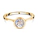 Solitaire Ring in 18K Yellow Gold Vermeil Overlay Sterling Silver