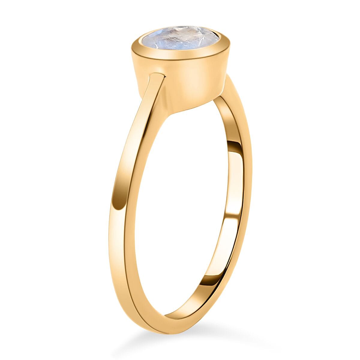 Solitaire Ring in 18K Yellow Gold Vermeil Overlay Sterling Silver