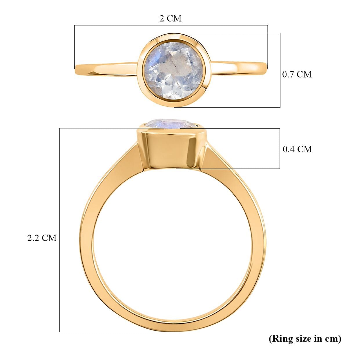 Solitaire Ring in 18K Yellow Gold Vermeil Overlay Sterling Silver