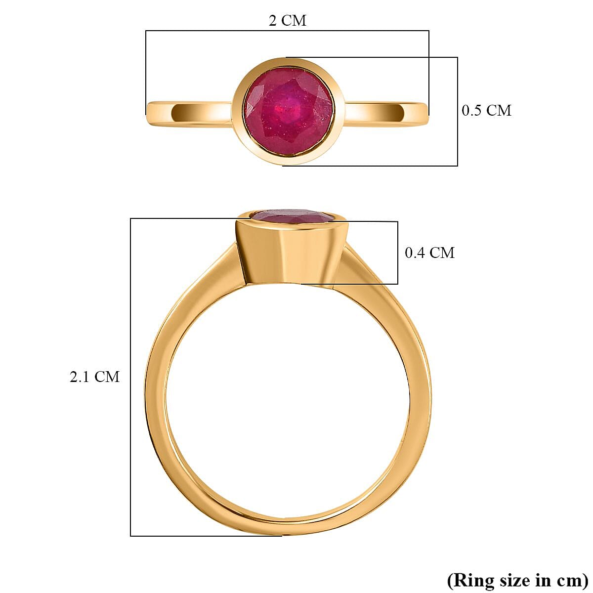 Solitaire Ring in 18K Yellow Gold Vermeil Overlay Sterling Silver