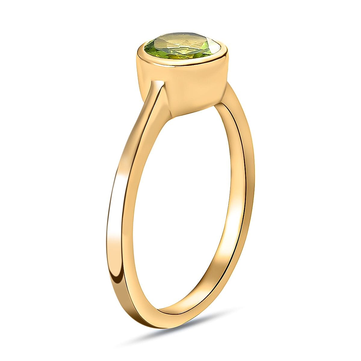 Solitaire Ring in 18K Yellow Gold Vermeil Overlay Sterling Silver