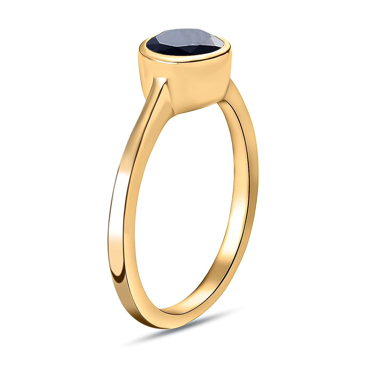 Solitaire Ring in 18K Yellow Gold Vermeil Overlay Sterling Silver