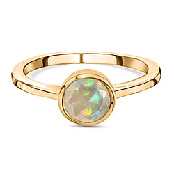 Solitaire Ring in 18K Yellow Gold Vermeil Overlay Sterling Silver