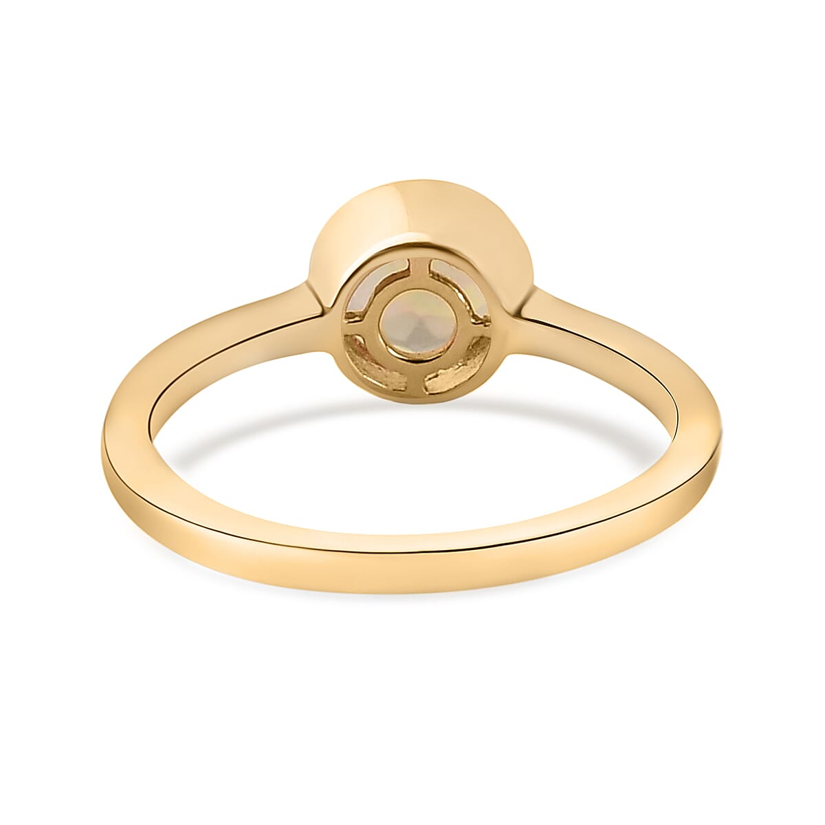 Ethiopian Welo Opal Solitaire Ring in 18K Vermeil Yellow Gold Plated Sterling Silver