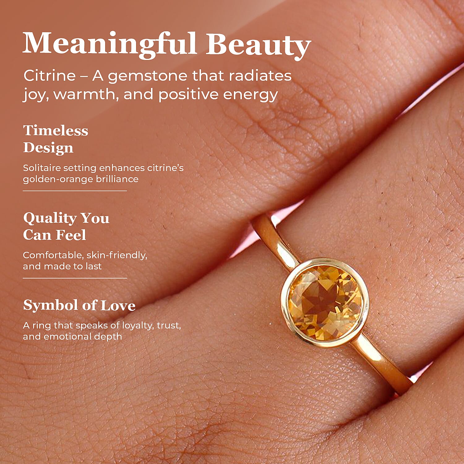 Solitaire Ring in 18K Yellow Gold Vermeil Overlay Sterling Silver